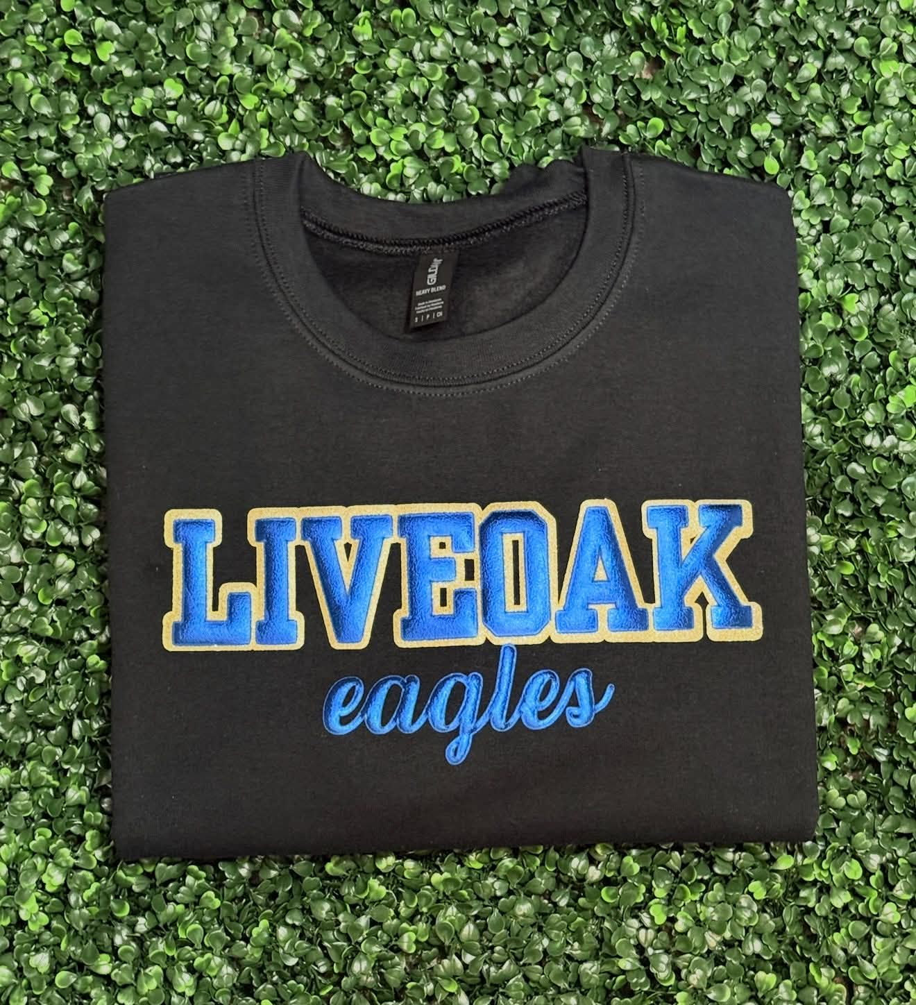Liveoak Eagles Glitter Gold and Metallic Puff Sweatshirt