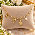 Ocean-Inspired Gold Charm Bracelet