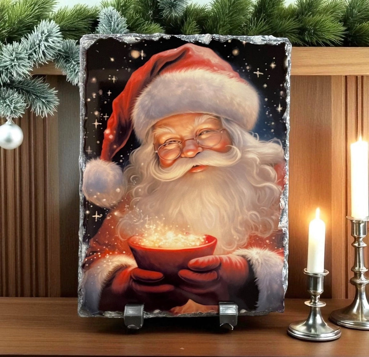 Magical Santa Christmas Photo Slate