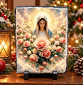 Blessed Virgin Mary & Roses Photo Slate