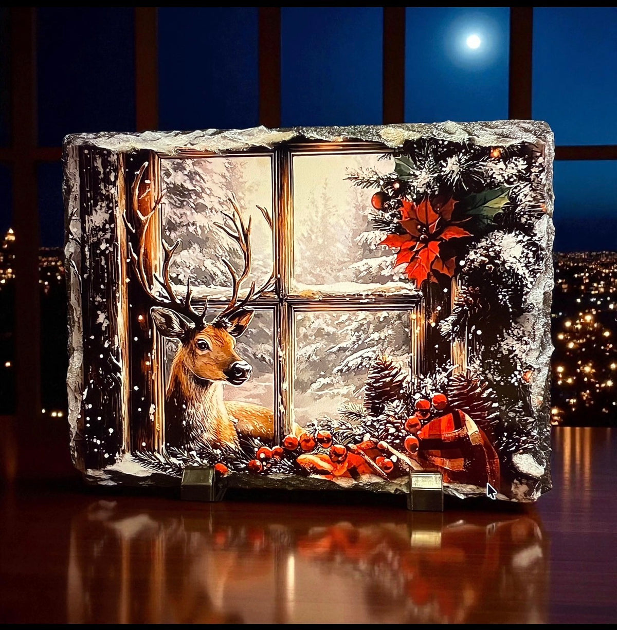 Christmas Deer Winter Wonderland Photo Slate