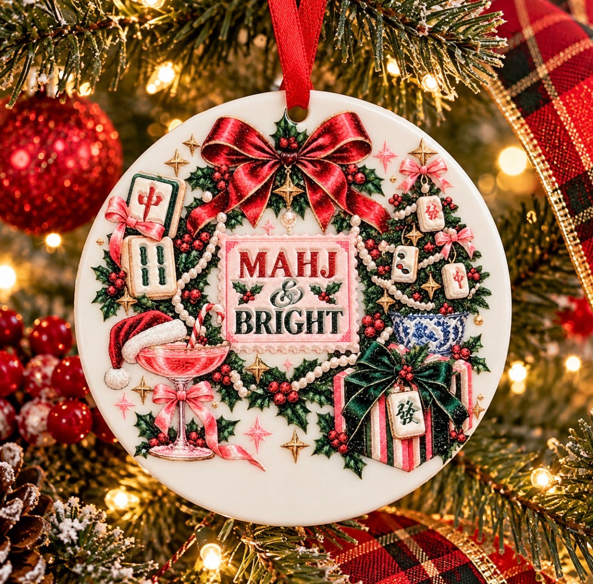 Mahj & Bright Mahjong Christmas Ornament