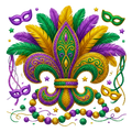 Mardi Gras Faux Yarn Comfort Color Tee