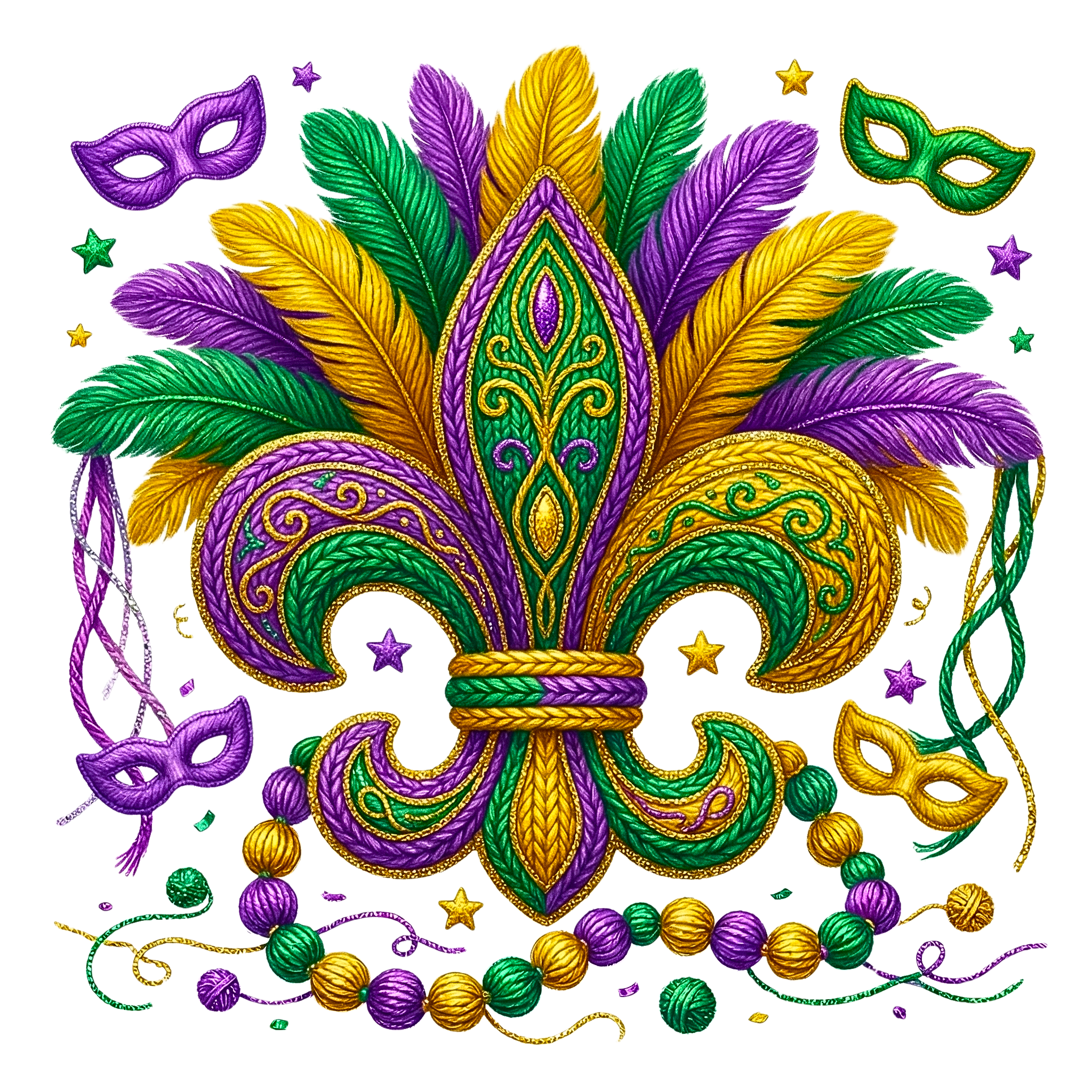 Mardi Gras Faux Yarn Comfort Color Tee