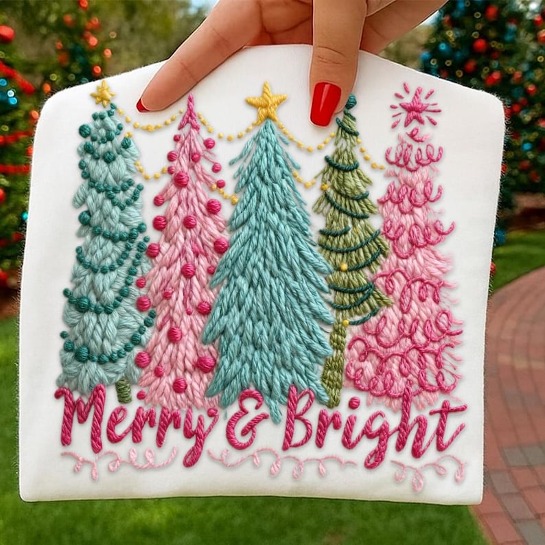 Merry and Bright Faux Yarn Sweatshirt