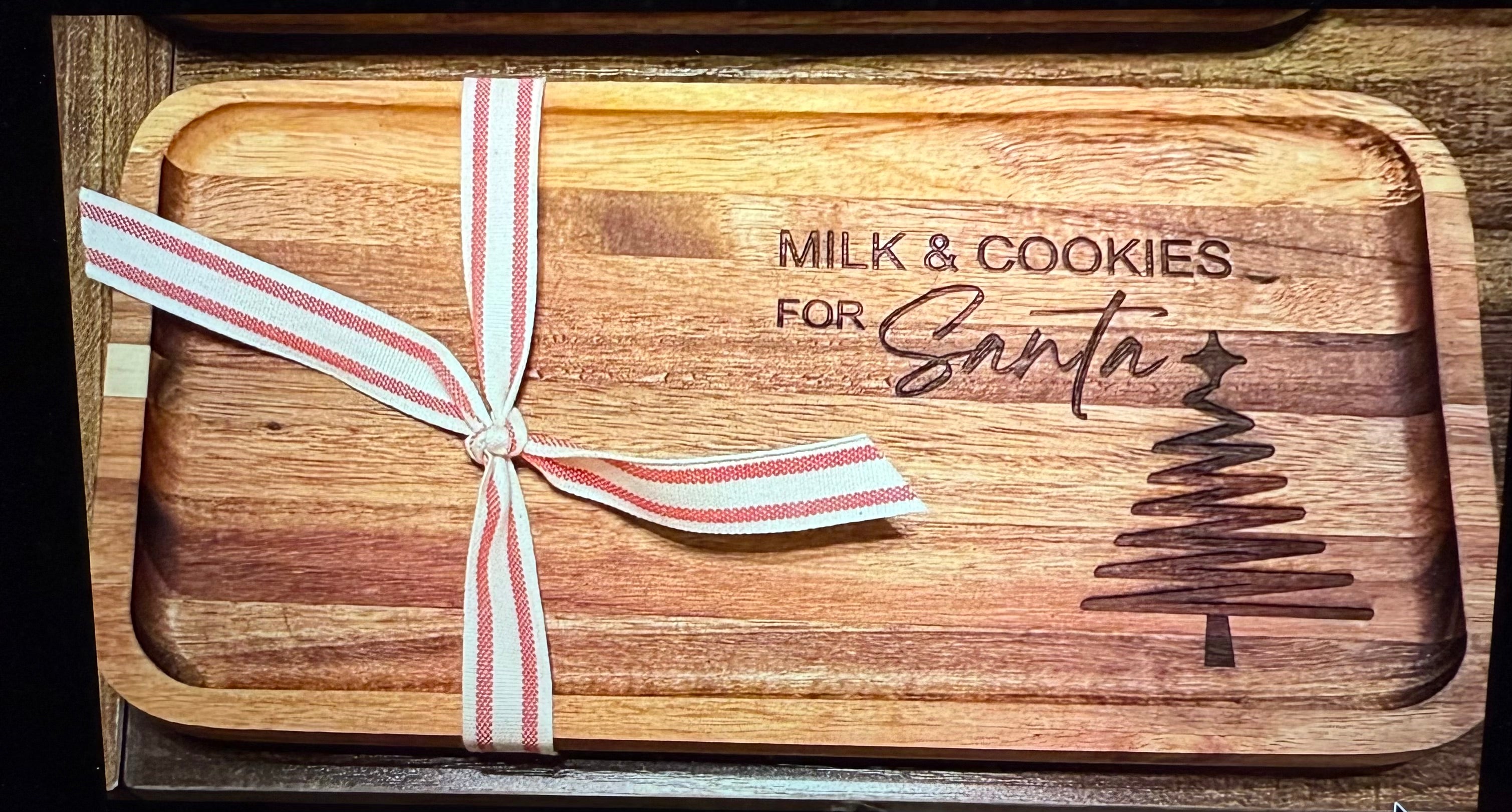 Milk and Cookies for Santa Tray