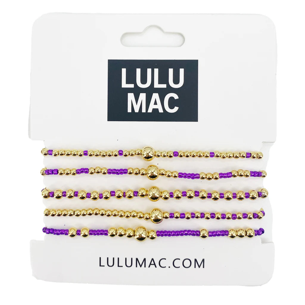 LuLu Mac Bracelet Set Purple and Gold