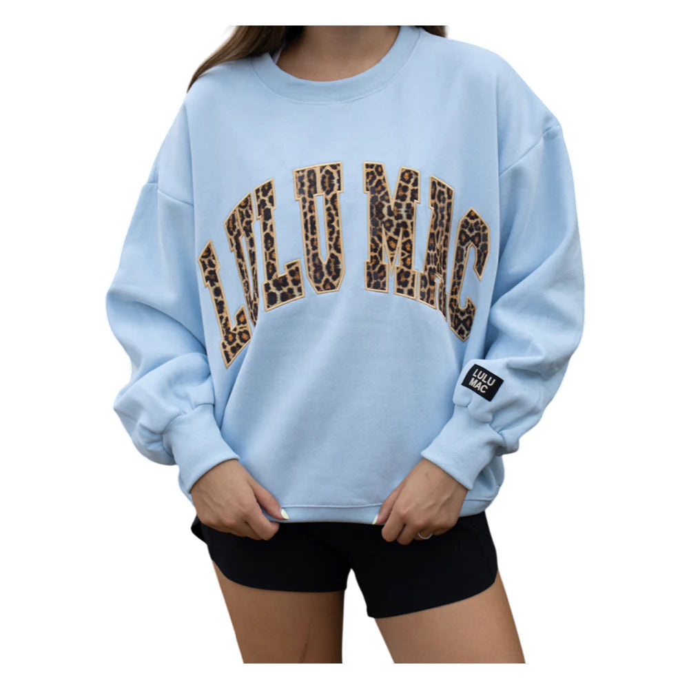 LuLu Mac Sweatshirt Light Blue Leopard