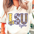 LSU Tigers Polka Dot/Plaid Tee
