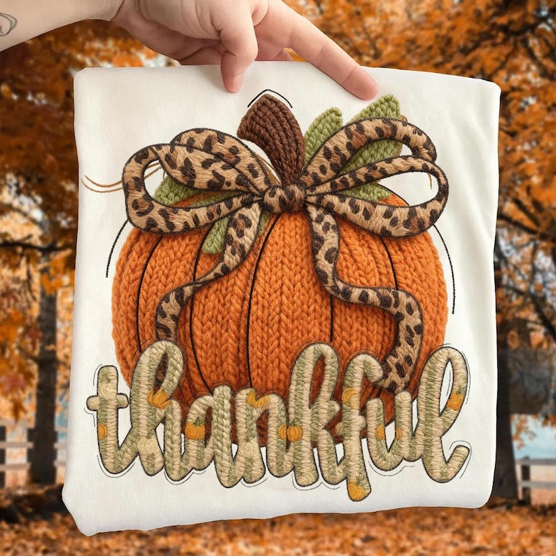 Thankful Pumpkin Cheetah Tee