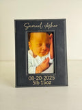 Engraved Black Leatherette Picture Frame