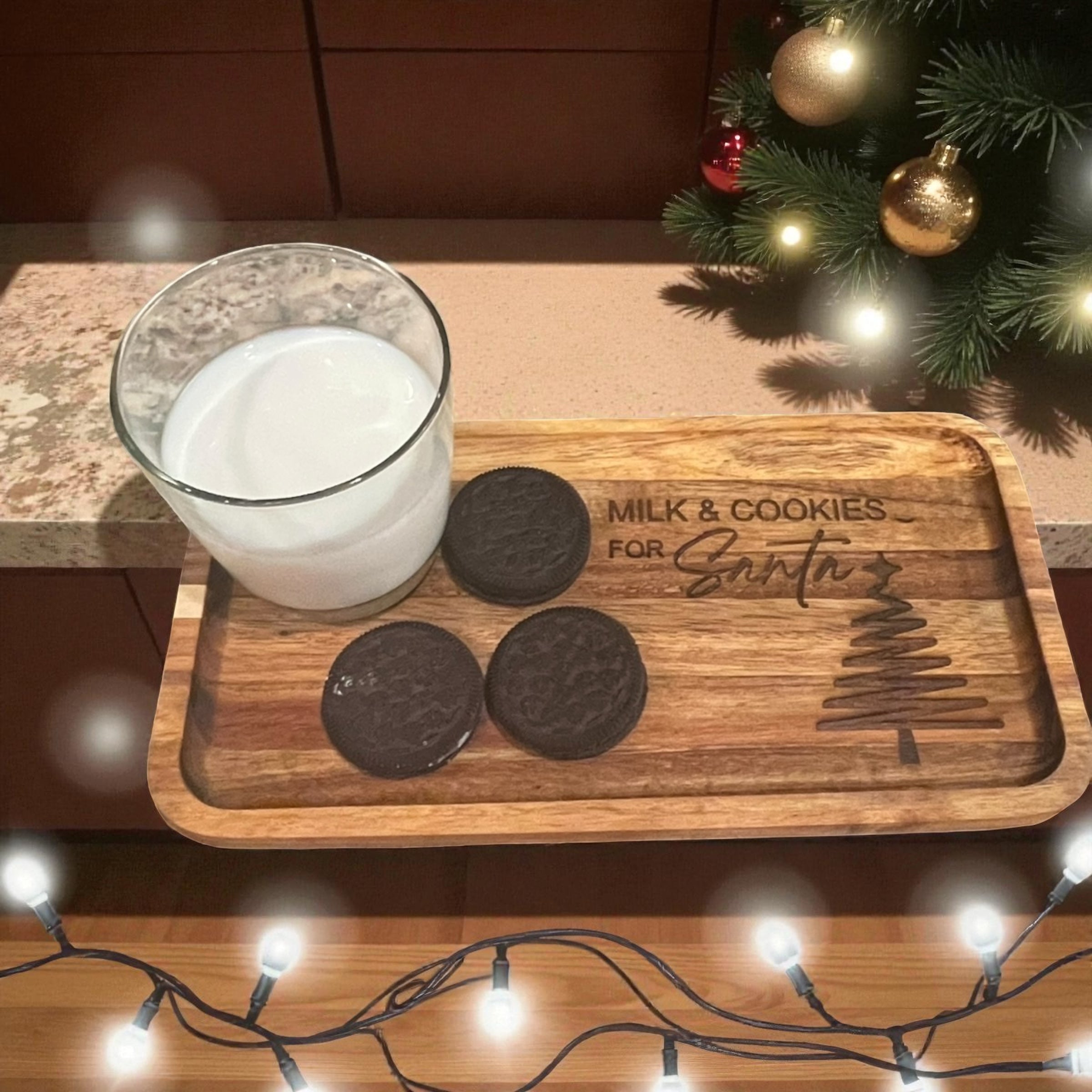 Milk and Cookies for Santa Tray