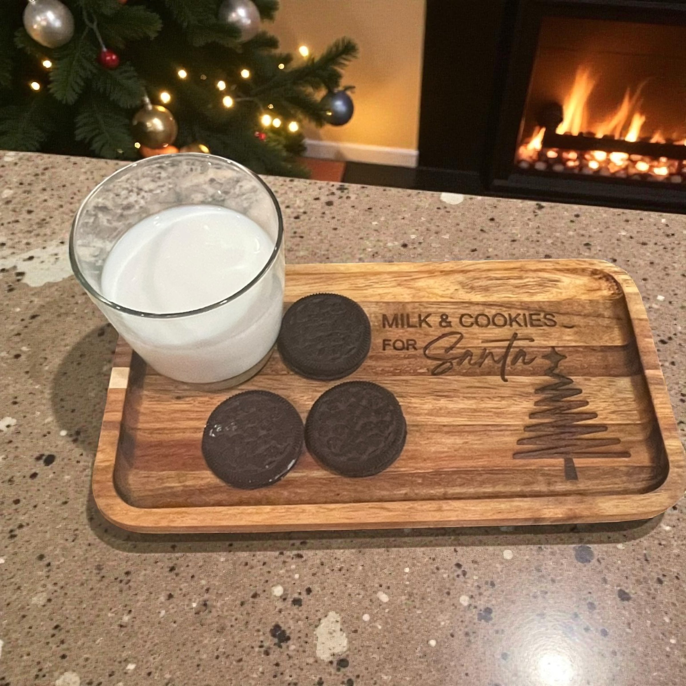 Milk and Cookies for Santa Tray