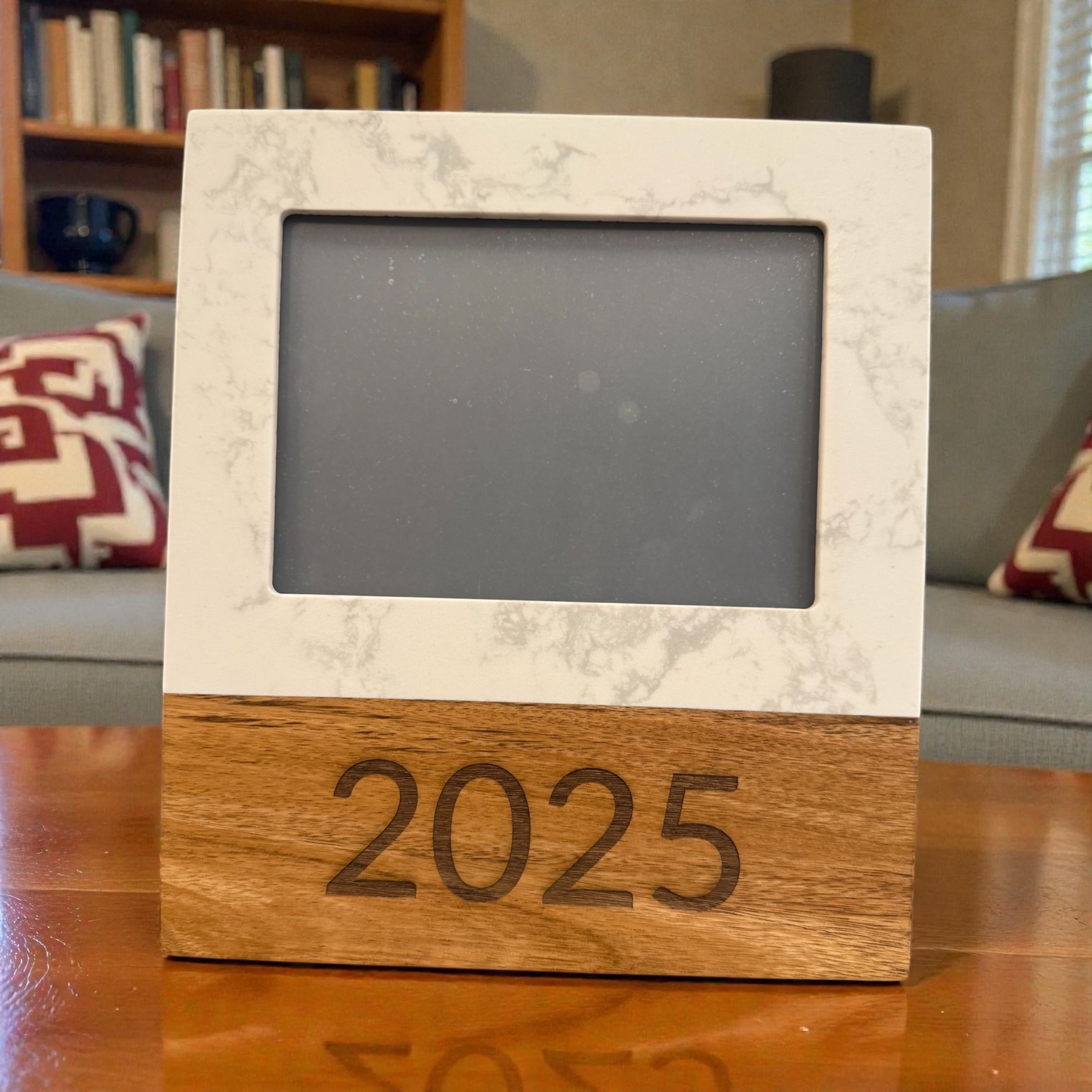 5"x7" Marble and Wood Picture Frame in a Custom Gift Box